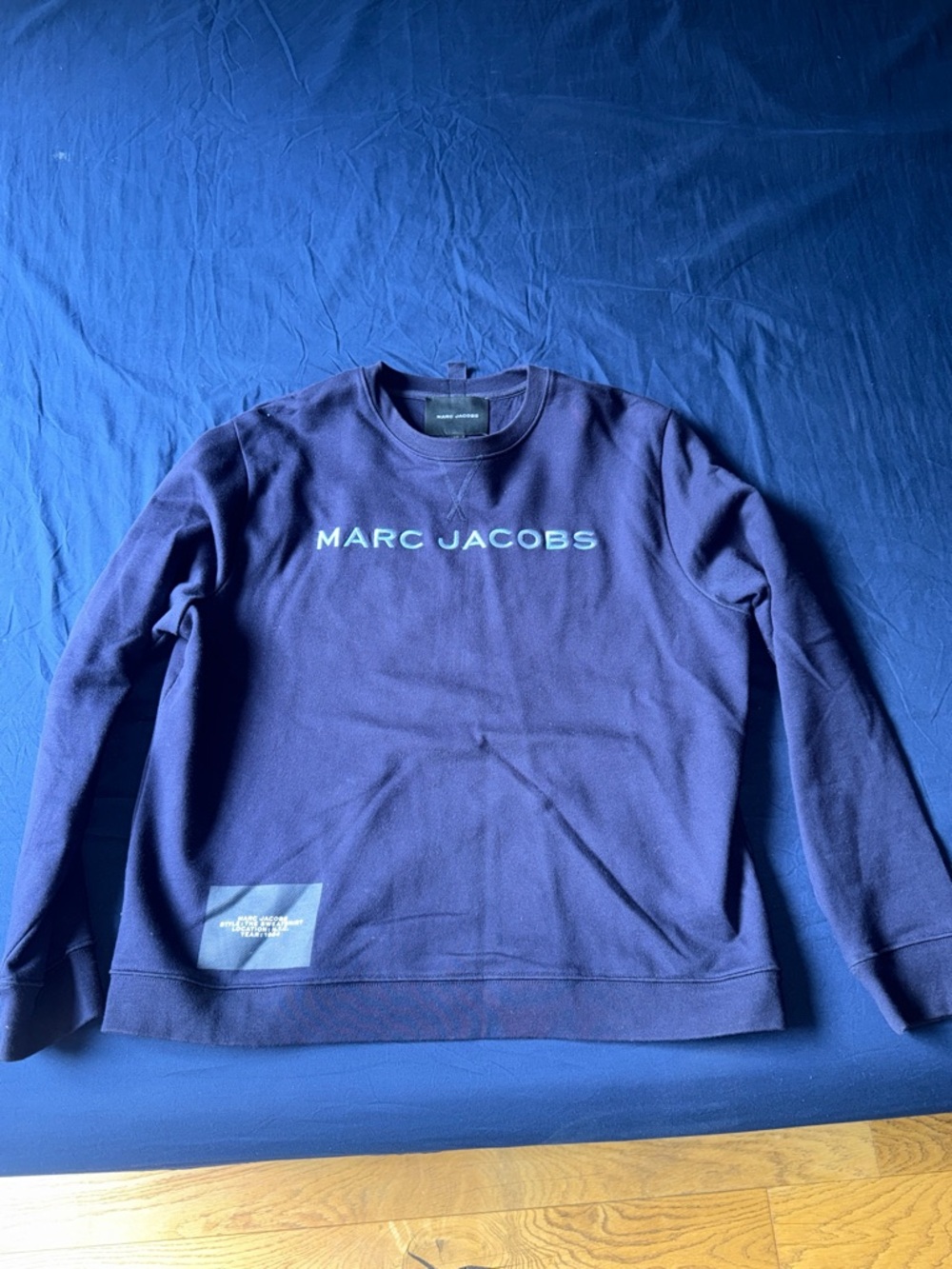 Marc Jacobs Men's Navy Crewneck Sweatshirt with Front Logo